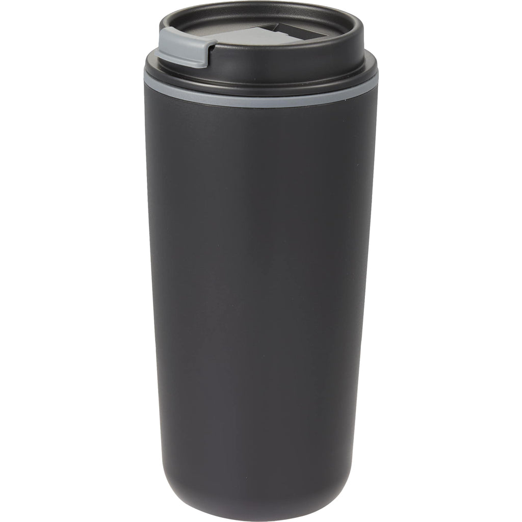 Cooper Recycled Plastic Tumbler with Flip Lid, 16 oz - Black - Left Angle