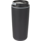 Cooper Recycled Plastic Tumbler with Flip Lid, 16 oz - Black - Left Angle