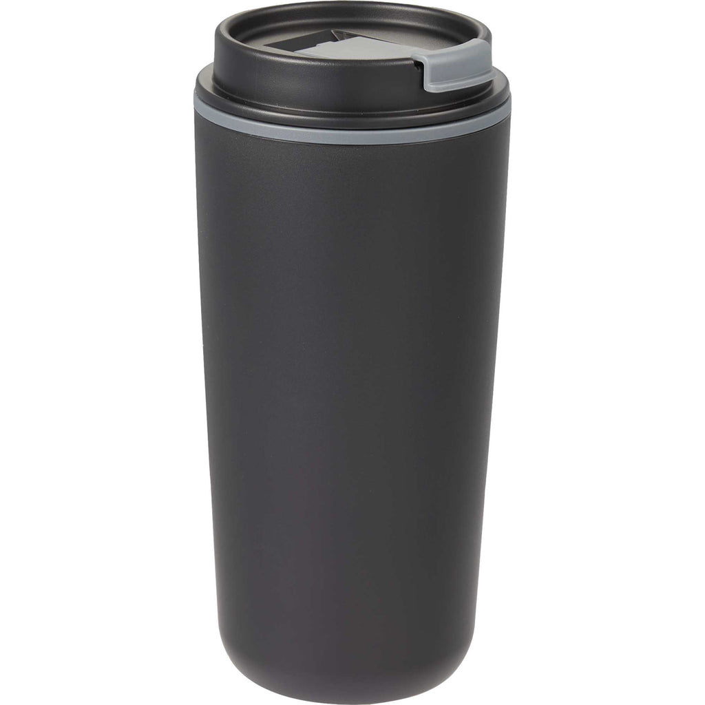 Cooper Recycled Plastic Tumbler with Flip Lid, 16 oz - Black - Right Angle