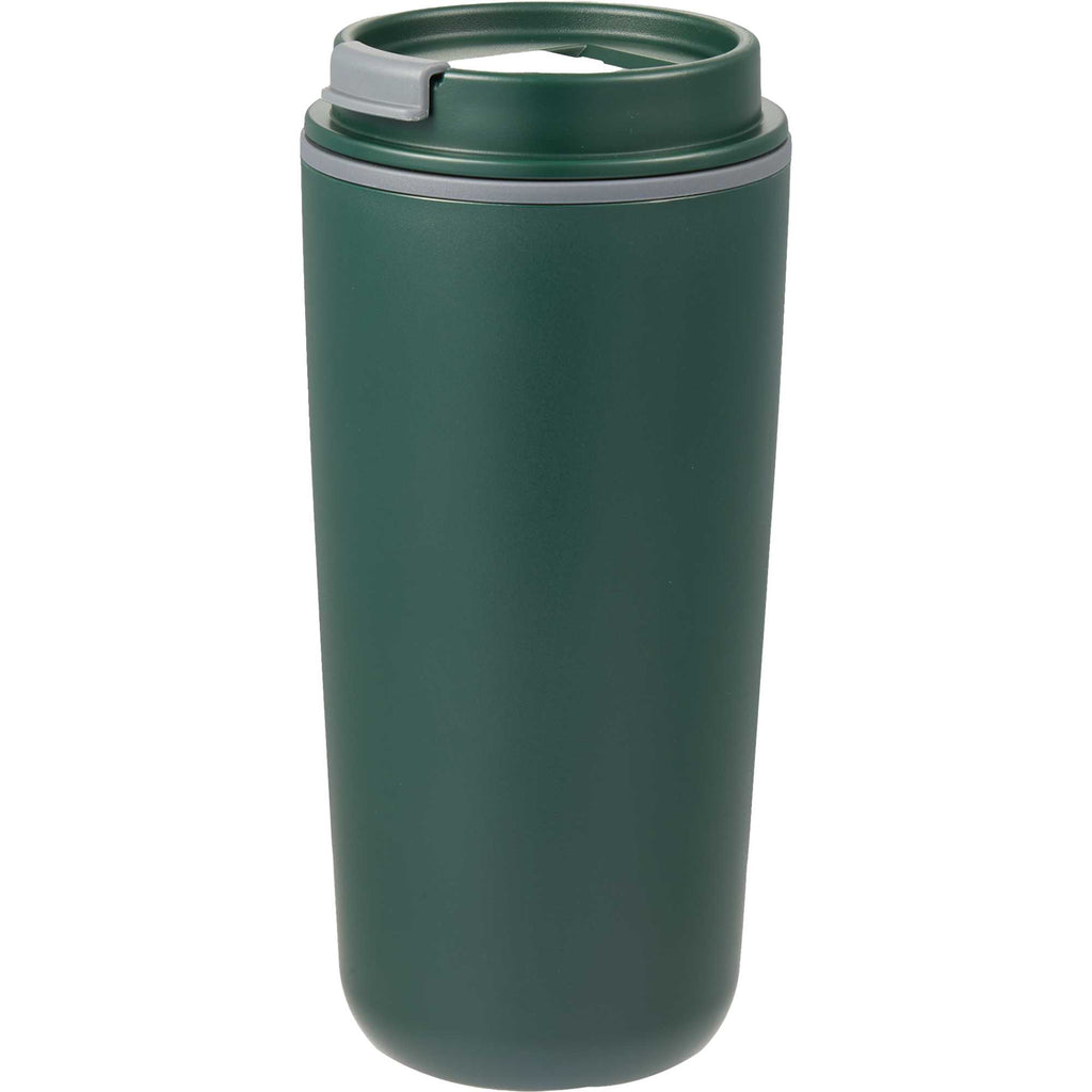 Cooper Recycled Plastic Tumbler with Flip Lid, 16 oz - Green - Left Angle