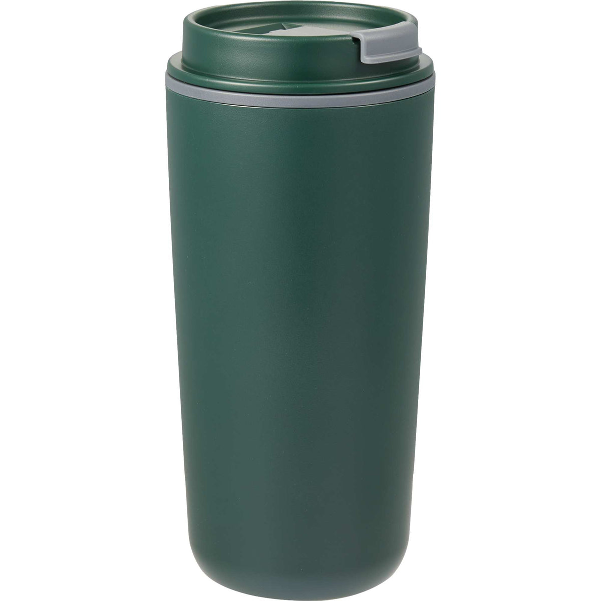 Cooper Recycled Plastic Tumbler with Flip Lid, 16 oz - Green - Right Angle