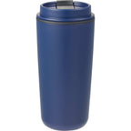 Cooper Recycled Plastic Tumbler with Flip Lid, 16 oz - Navy - Back
