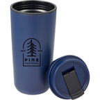 Cooper Recycled Plastic Tumbler with Flip Lid, 16 oz - Navy - Detail