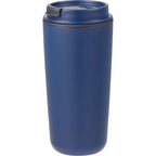 Cooper Recycled Plastic Tumbler with Flip Lid, 16 oz - Navy - Left Angle