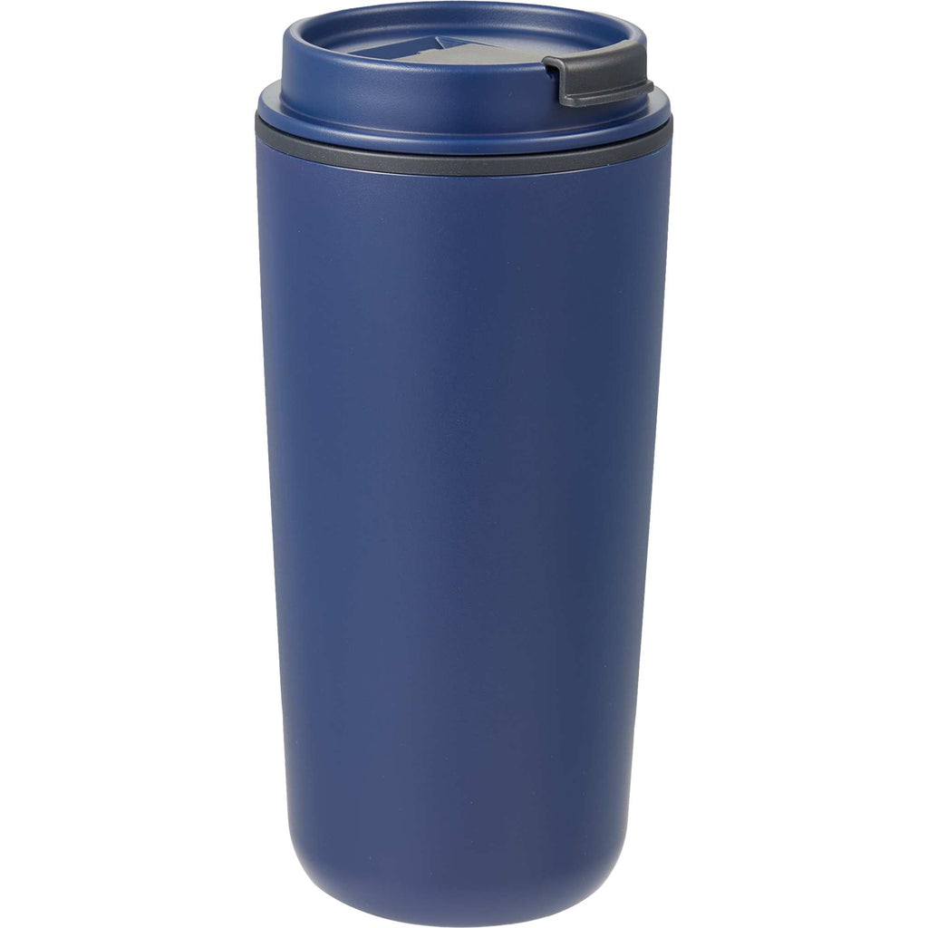 Cooper Recycled Plastic Tumbler with Flip Lid, 16 oz - Navy - Right Angle
