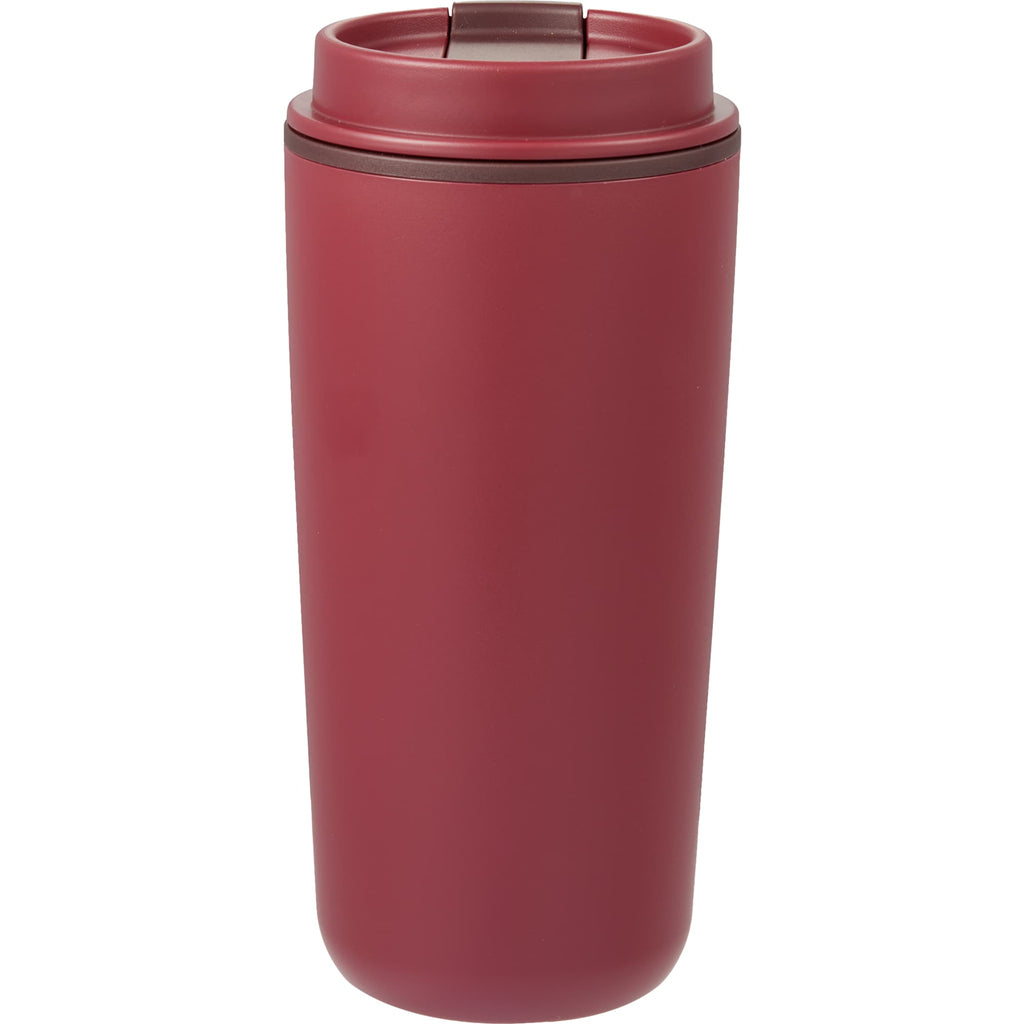Cooper Recycled Plastic Tumbler with Flip Lid, 16 oz - Red - Back