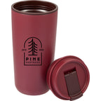 Cooper Recycled Plastic Tumbler with Flip Lid, 16 oz - Red - Detail