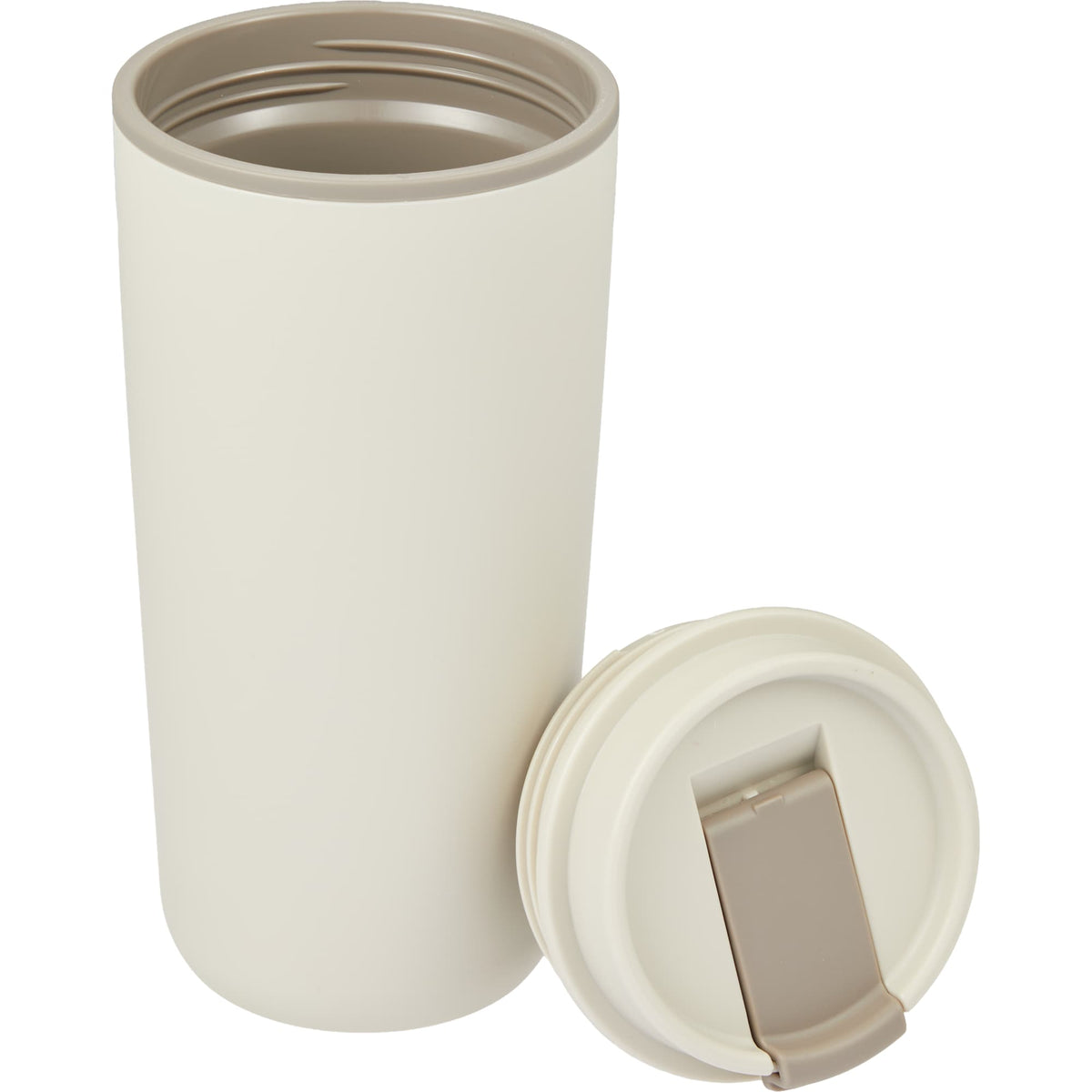 Cooper Recycled Plastic Tumbler with Flip Lid, 16 oz - Taupe - Detail 2