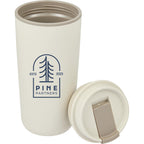 Cooper Recycled Plastic Tumbler with Flip Lid, 16 oz - Taupe - Detail