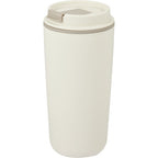 Cooper Recycled Plastic Tumbler with Flip Lid, 16 oz - Taupe - Left Angle
