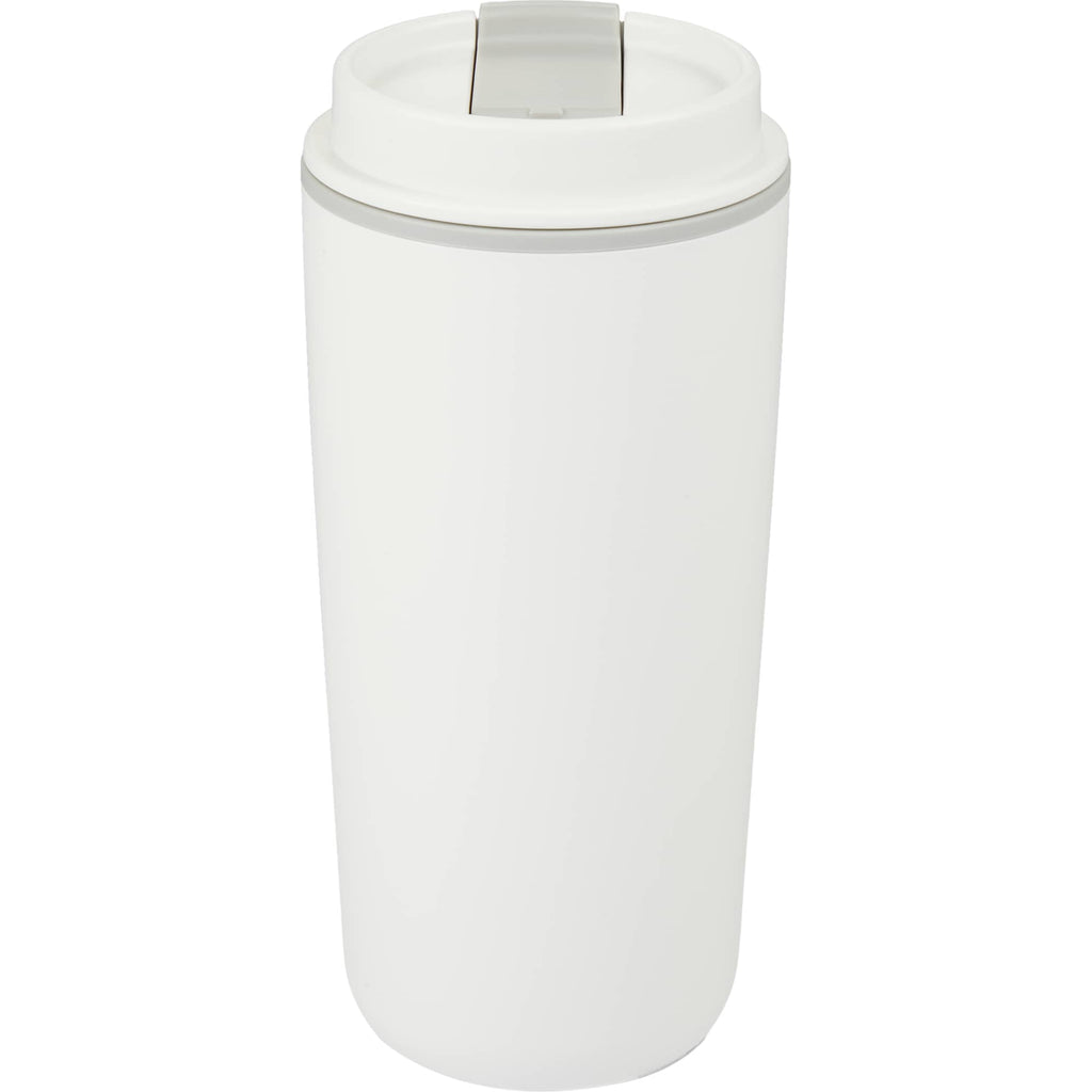 Cooper Recycled Plastic Tumbler with Flip Lid, 16 oz - White - Back