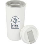 Cooper Recycled Plastic Tumbler with Flip Lid, 16 oz - White - Detail