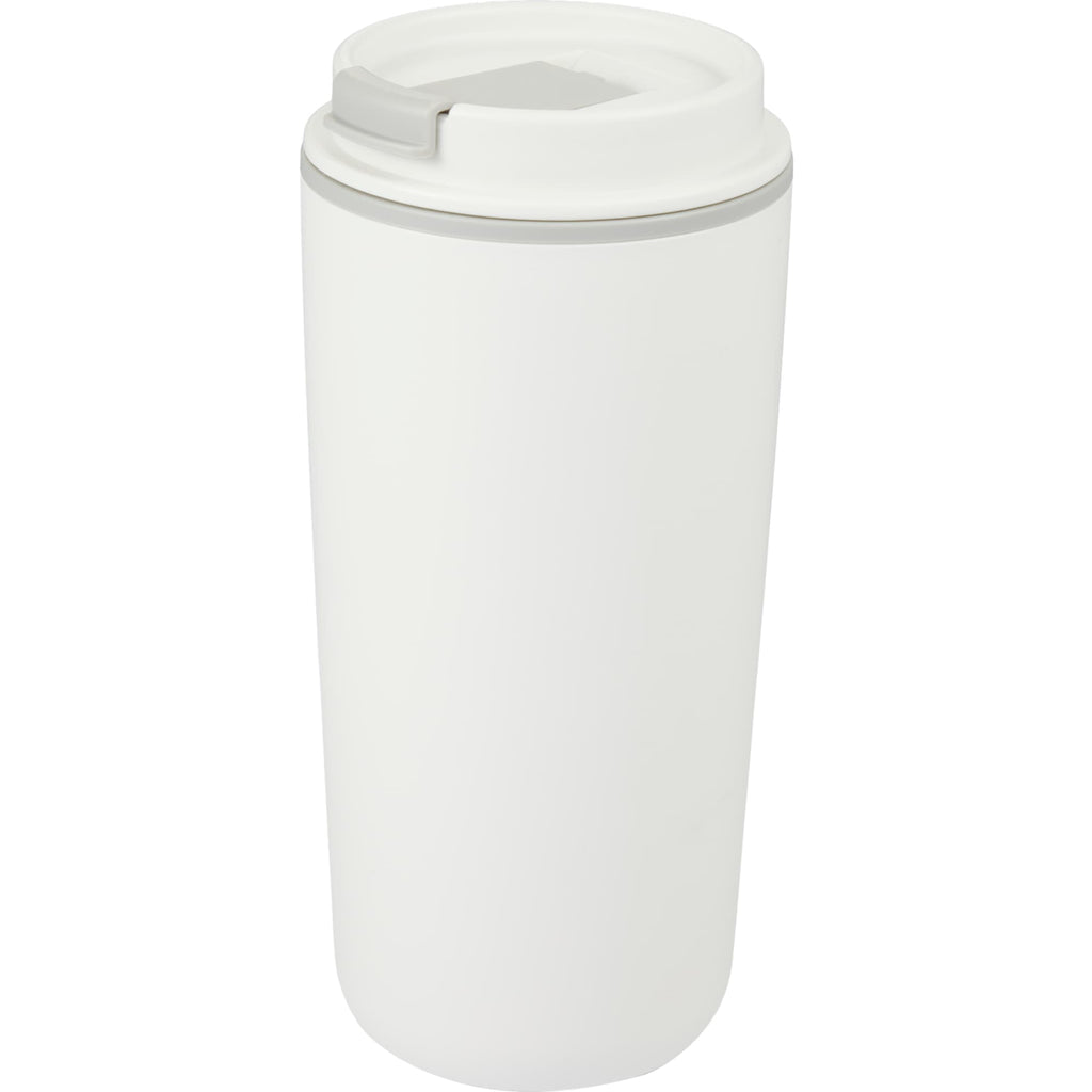 Cooper Recycled Plastic Tumbler with Flip Lid, 16 oz - White - Left Angle