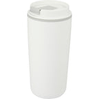 Cooper Recycled Plastic Tumbler with Flip Lid, 16 oz - White - Left Angle