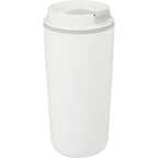 Cooper Recycled Plastic Tumbler with Flip Lid, 16 oz - White - Right Angle