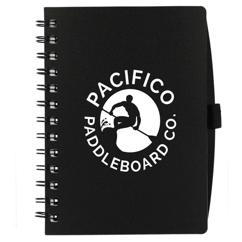 Coordinator Spiral Notebook with Recycled Cover, 5.5 x 7 Inches - Black - Front