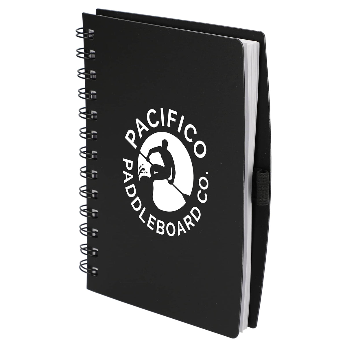 Coordinator Spiral Notebook with Recycled Cover, 5.5 x 7 Inches - Black - Left Angle