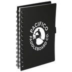 Coordinator Spiral Notebook with Recycled Cover, 5.5 x 7 Inches - Black - Right Angle