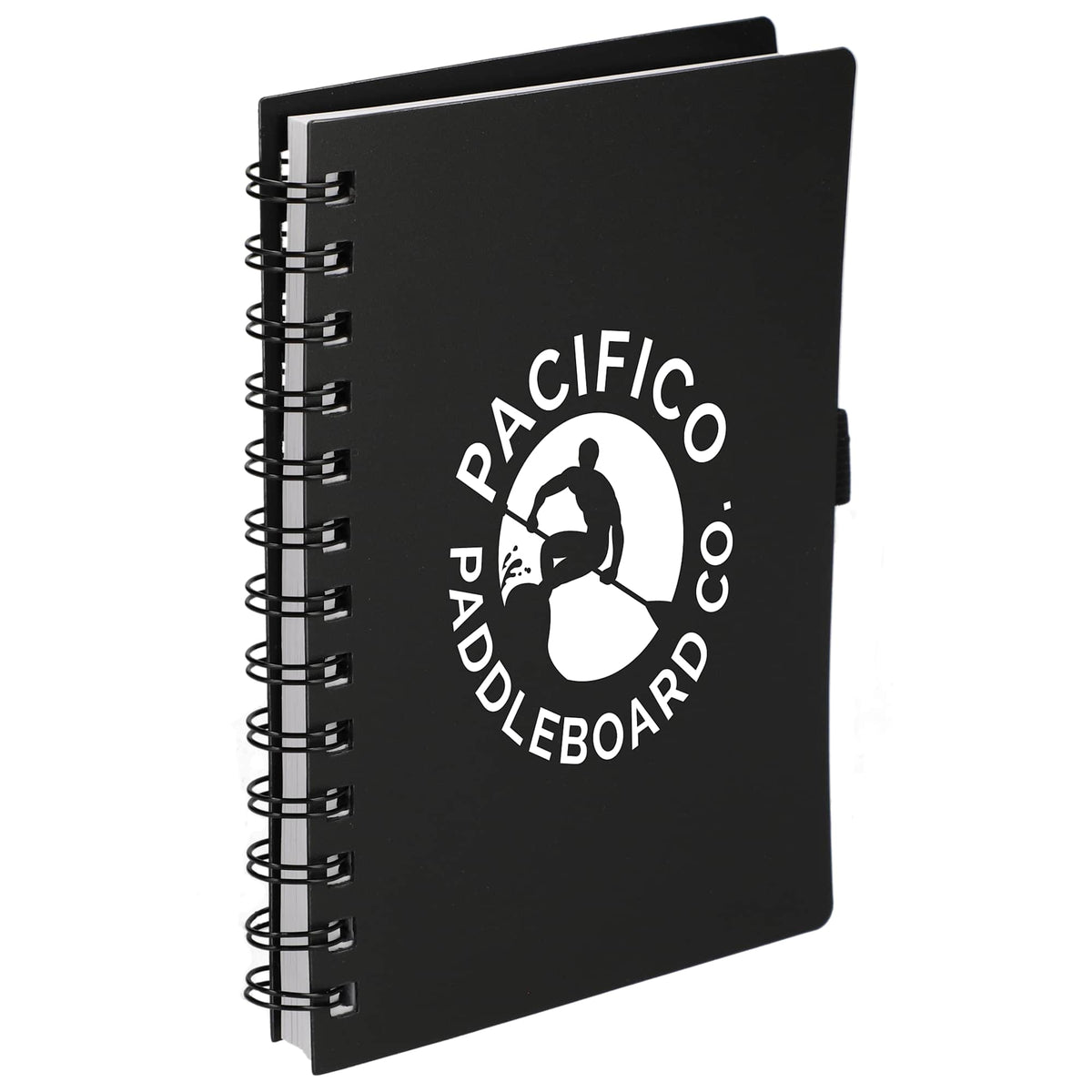 Coordinator Spiral Notebook with Recycled Cover, 5.5 x 7 Inches - Black - Right Angle