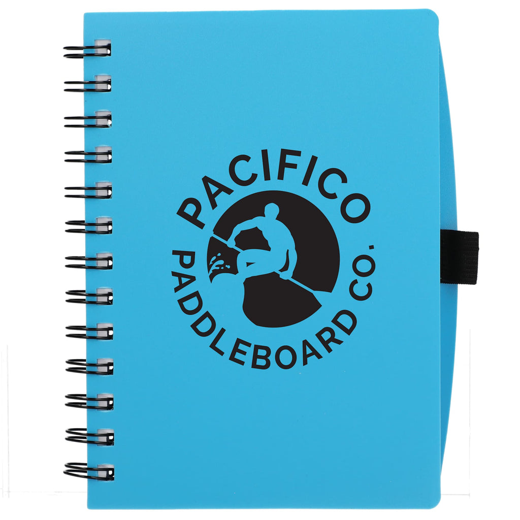Coordinator Spiral Notebook with Recycled Cover, 5.5 x 7 Inches - Translucent Blue - Front