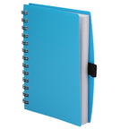 Coordinator Spiral Notebook with Recycled Cover, 5.5 x 7 Inches - Translucent Blue - Left Angle 2