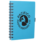 Coordinator Spiral Notebook with Recycled Cover, 5.5 x 7 Inches - Translucent Blue - Right Angle 2