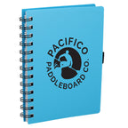 Coordinator Spiral Notebook with Recycled Cover, 5.5 x 7 Inches - Translucent Blue - Right Angle