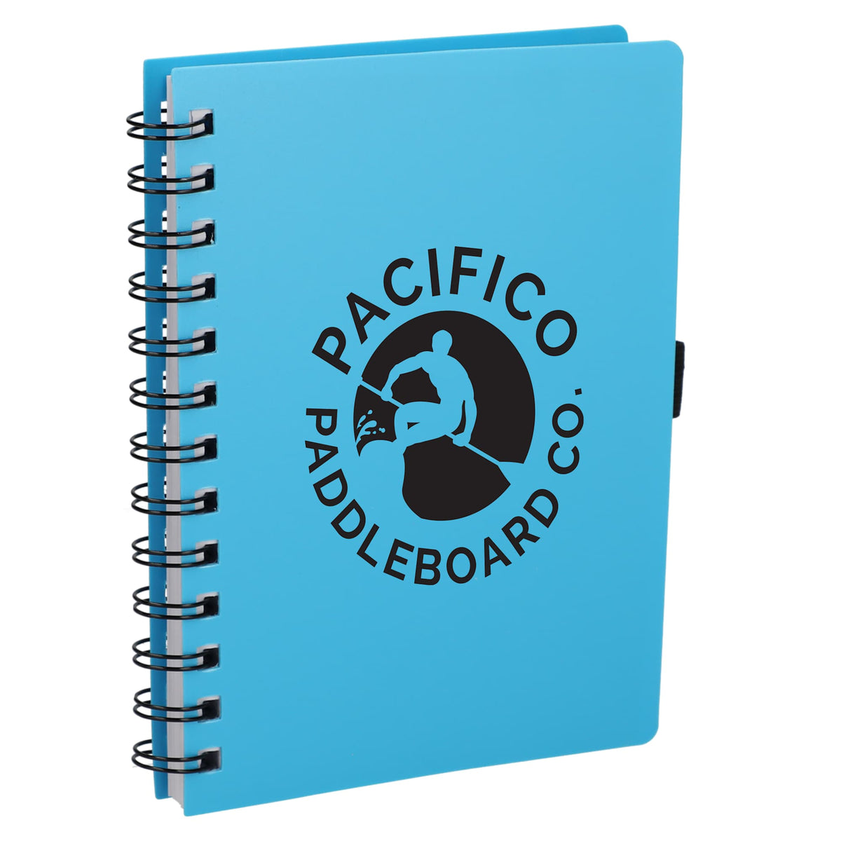 Coordinator Spiral Notebook with Recycled Cover, 5.5 x 7 Inches - Translucent Blue - Right Angle