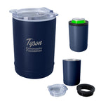 Copper Insulated Beverage Holder and Tumbler - Navy - Laser Engraving