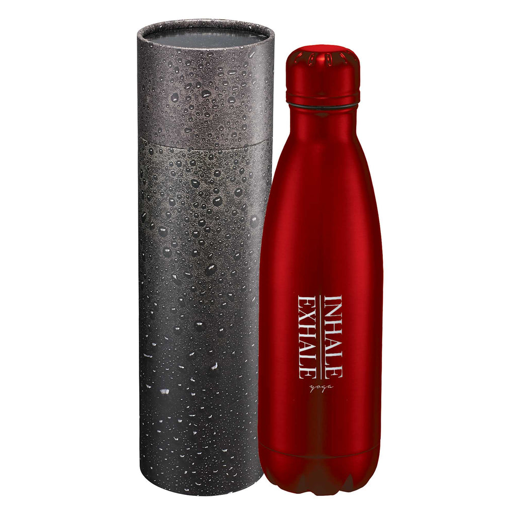 Copper Insulated Bottle in a Gift Tube, 17 oz - Red - Front