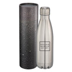Copper Insulated Bottle in a Gift Tube, 17 oz - Silver - Front