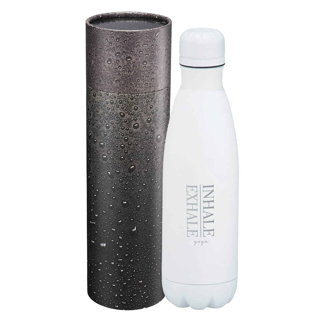 Copper Insulated Bottle in a Gift Tube, 17 oz - White - Front