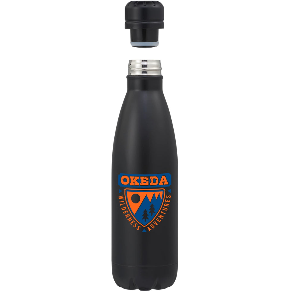 Copper Lined Vacuum Bottle, 17 oz Laser Engraving - Black - Front 2