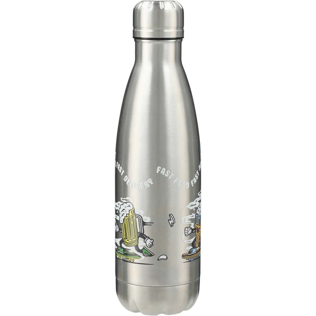 Copper Lined Vacuum Bottle, 17 oz Laser Engraving - Silver - Back
