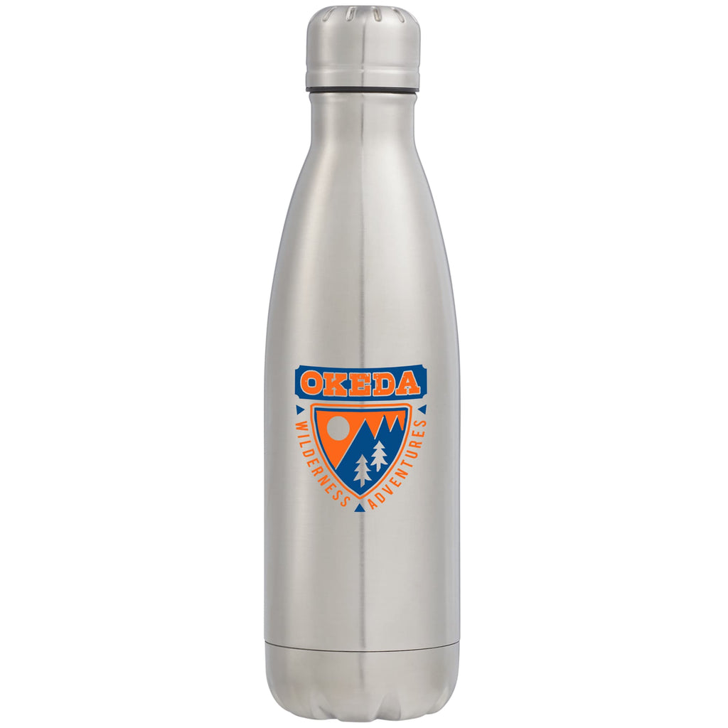 Copper Lined Vacuum Bottle, 17 oz Laser Engraving - Silver - Front 2