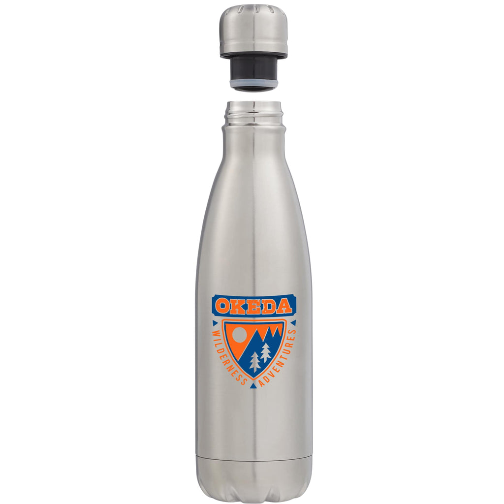 Copper Lined Vacuum Bottle, 17 oz Laser Engraving - Silver - Photo