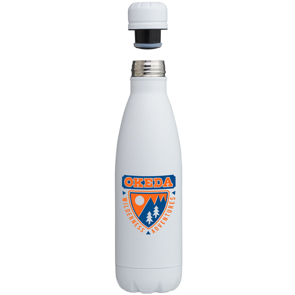 Copper Lined Vacuum Bottle, 17 oz Laser Engraving - White - Photo