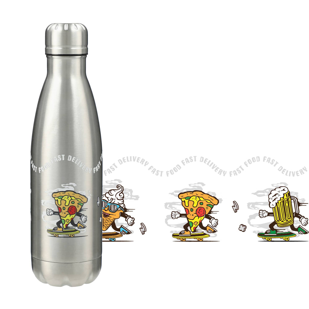 Copper Lined Vacuum Bottle, 17 oz - Silver - Front 3