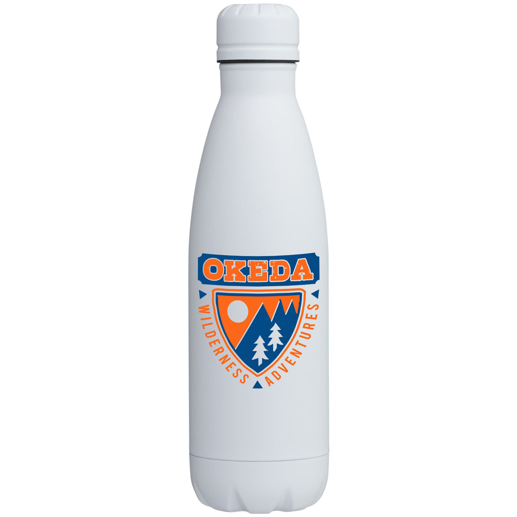 Copper Lined Vacuum Bottle, 17 oz - White - Front