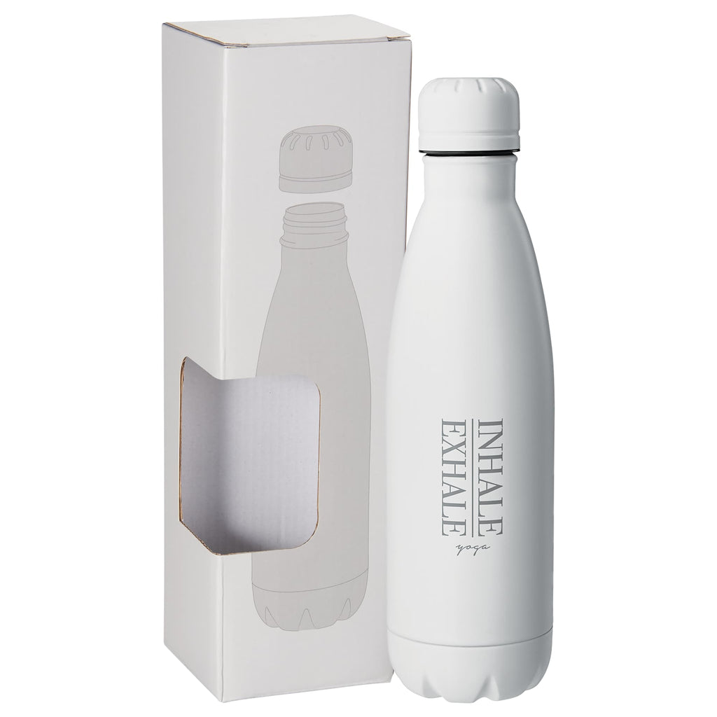 Copper Lined Vacuum Bottle in a Window Gift Box, 17 oz - White - Front