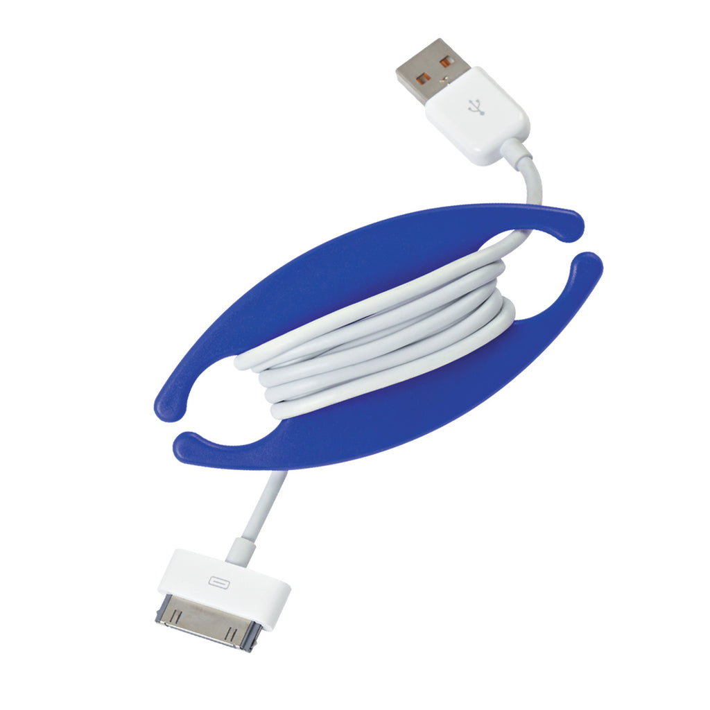 Cord Wrap and Earphone Organizer - Blue - Inuse_Blank