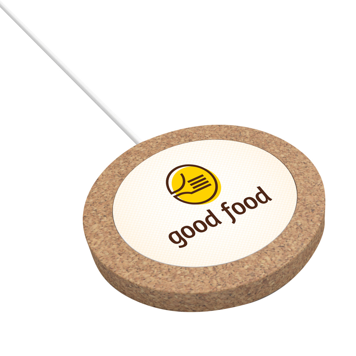 Cork Wireless Charger, 15W Full Color - White - Full Color