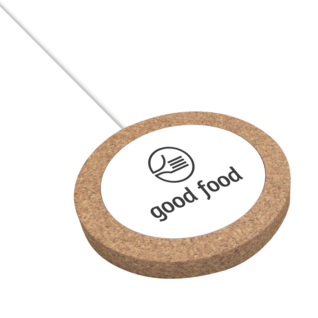 Cork Wireless Charger, 15W - White - Silk Screen