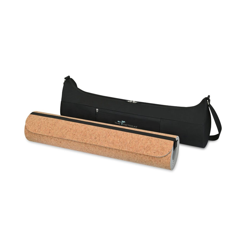 Cork Yoga Mat and Recycled Nylon Carry Bag Set Transfer - Black - View 1