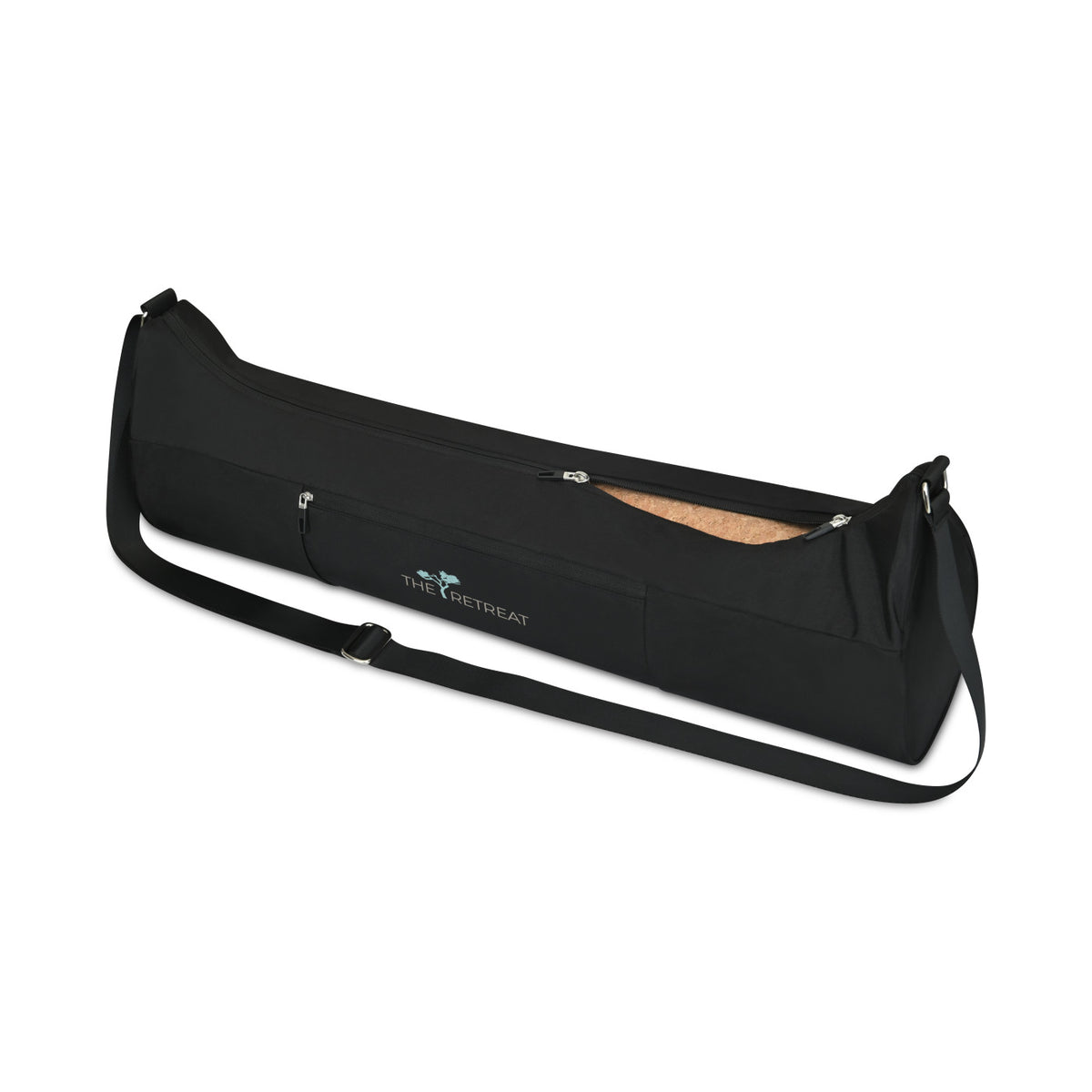 Cork Yoga Mat and Recycled Nylon Carry Bag Set Transfer - Black - View 3