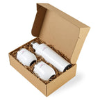 Corkcicle Canteen and Two Stemless Wine Cups Gift Set Laser Engraving - Gloss White - View 1