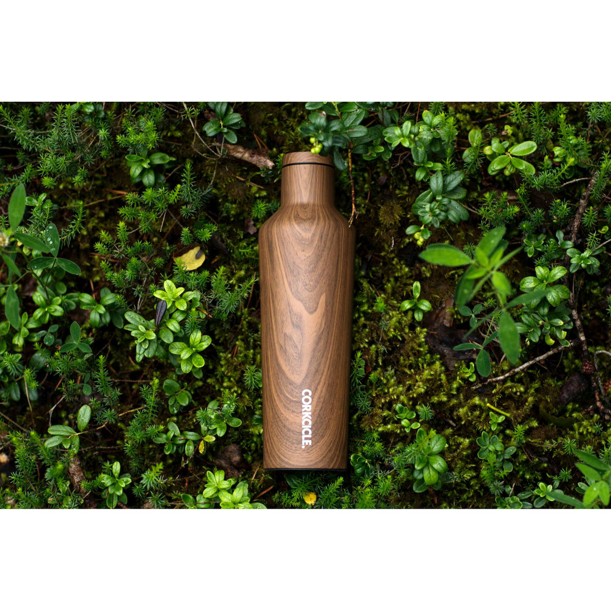 Corkcicle Canteen Insulated Bottle, 16 oz Laser Engraving - Walnut - View 4