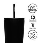 Corkcicle Cold Cup with Ceramic Coated Straw Lid, 24 oz Laser Engraving - Matte Black - View 3