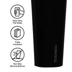 Corkcicle Cold Cup with Ceramic Coated Straw Lid, 24 oz Laser Engraving - Matte Black - View 4