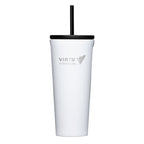 Corkcicle Cold Cup with Ceramic Coated Straw Lid, 24 oz Laser Engraving - White - View 1